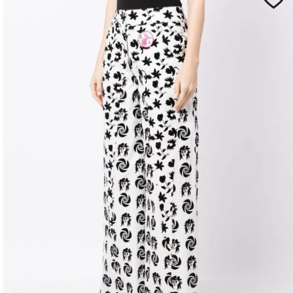 Chopova Lowena Black and White Flocked Jeans XS or 26" Waist NWT MSRP - Picture 6 of 12